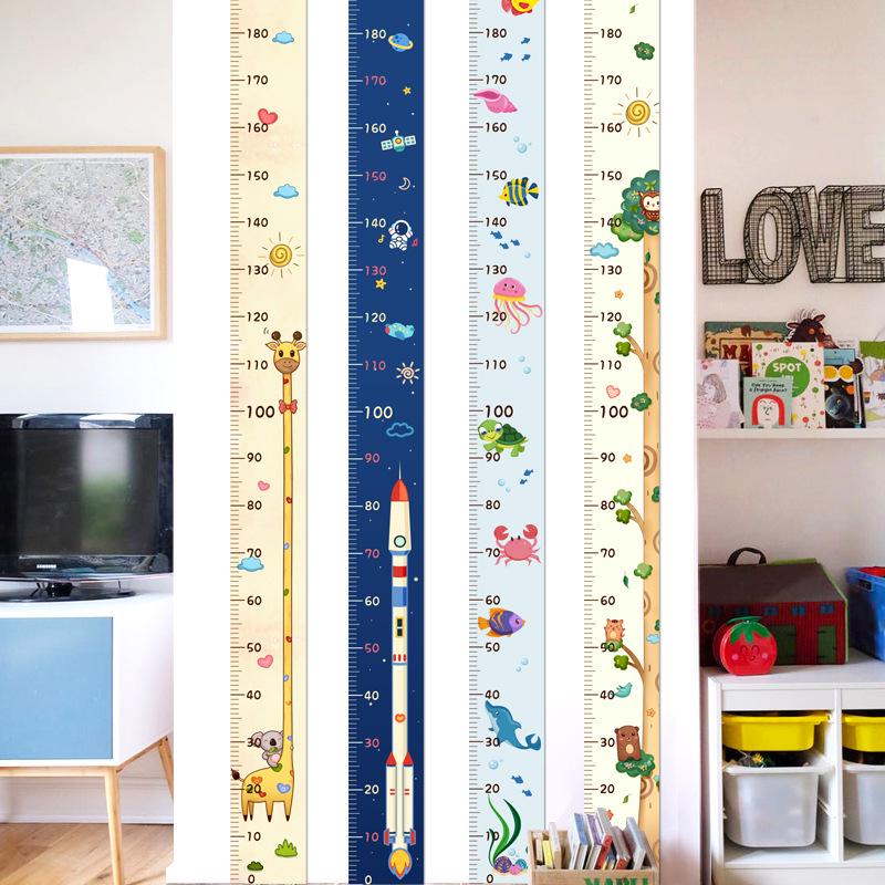 Removable Waterproof Cartoon Height Wall Sticker for Kids' Room