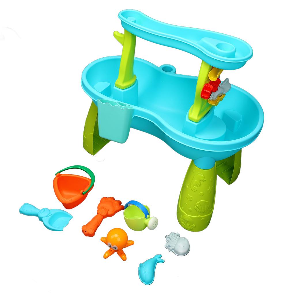 Splash Sand Table Toy 2 Tier Rain Shower Water Table for Toddlers Outdoor Beach Backyard Activity