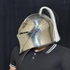 Handcrafted Medieval Steel Knight Helmet with Plume, Gothic LARP Cosplay Armor Gift
