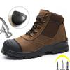 Cowhide Work Safety Boots Men Puncture-Proof Indestructible Shoes Anti-smash Work Sneakers Anti Scald Welding Boots Protective