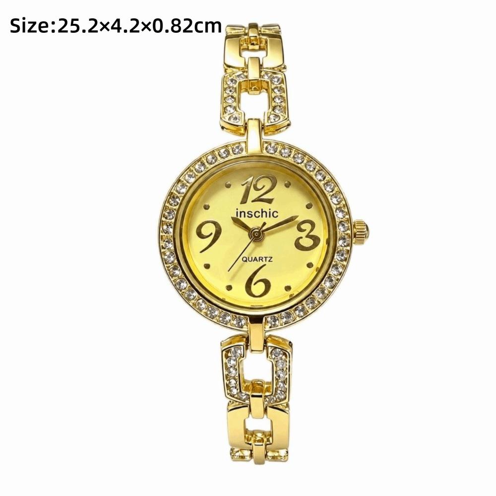 Small Dial Women Watch Round Bracelet Ladies Wristwatch Luxury Diamond Inlaid Watch Daily Use