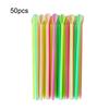 50/100Pcs Spoon Straw for Smoothie, 2 in 1 Disposable Straw with Spoon, Plastic Slush Straw for Milkshake Bubble Tea
