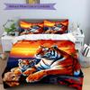 3pcs Tiger Print Bedding Set - 1 Duvet Cover + 2 Pillowcases(Core Not Included), Machine Washable Polyester, All-Season Comfort, Bedroom Dec
