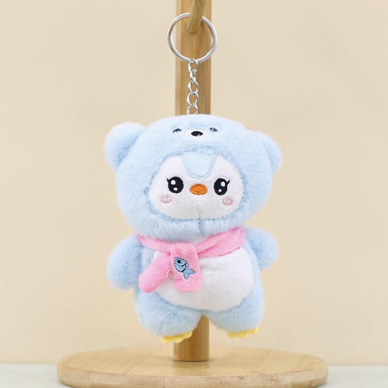 Chaveiro de Pelúcia Pinguim de Desenho Animado Adorável Coelho Urso Animal Brinquedo Ornamento