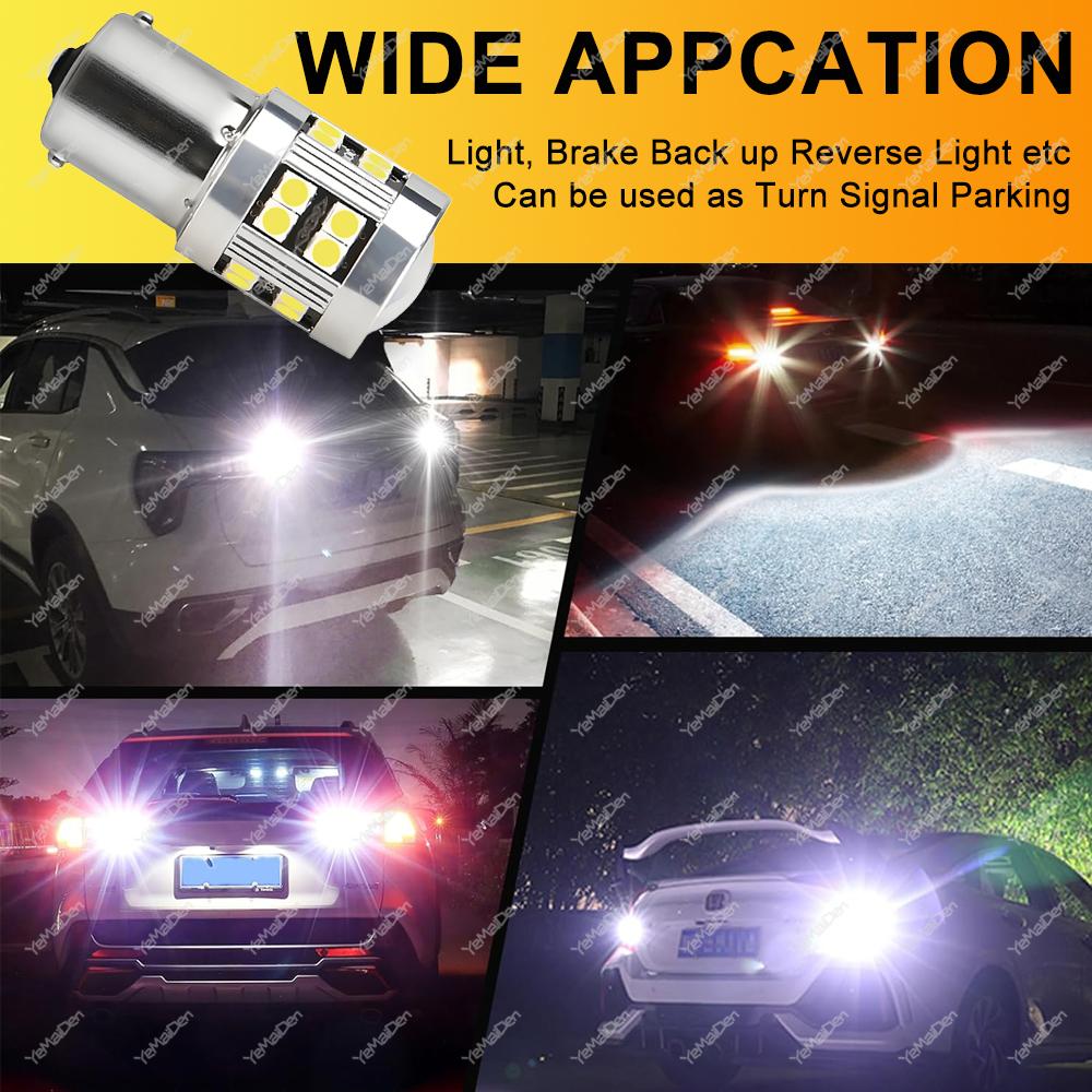 2/4 PCS CANBUS 1156 BA15S 1157 BAY15D LED Bulb For Car Turn Signal Reverse Brake Parking Lights 12V 24V 3030-24SMD 1000LM White Back Up Lights 1