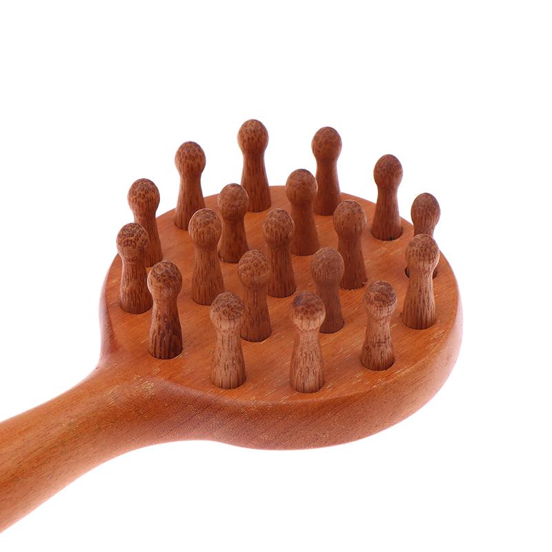 Multi-Functional Wood Therapy Massage Comb Scalp Head Massager Natural Sandalwood Circular Tooth Guasha Scraping Body Massager