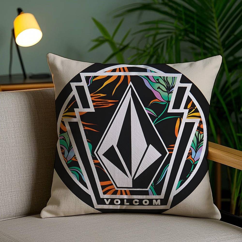Extreme Sports Stone Volcom-V Pillow Case Anti-dustmite Pillowcase Invisible Zipper Silky Short Plush Sofa Cushion Cover