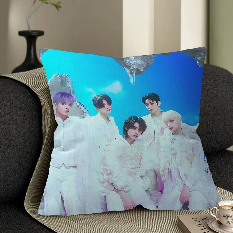 Kpop T-TOMORROW X TOGETHER TXT Cushion Cover Car Throw Pillow Case For Sofa Car Christmas Gift 40x40cm 45x45cm