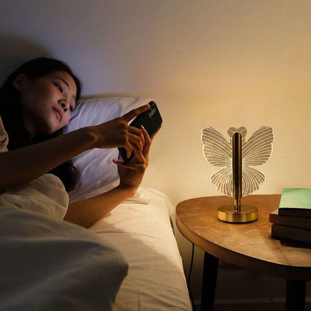 Adjustable LED Table Lamp Transparent Nordic Acrylic Night Light Indoor Lighting