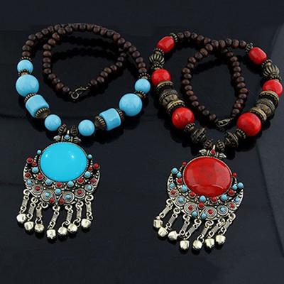 Frauen Vintage Böhmen Stil Anhänger Lange Kette Pullover Halskette Schmuck Charme