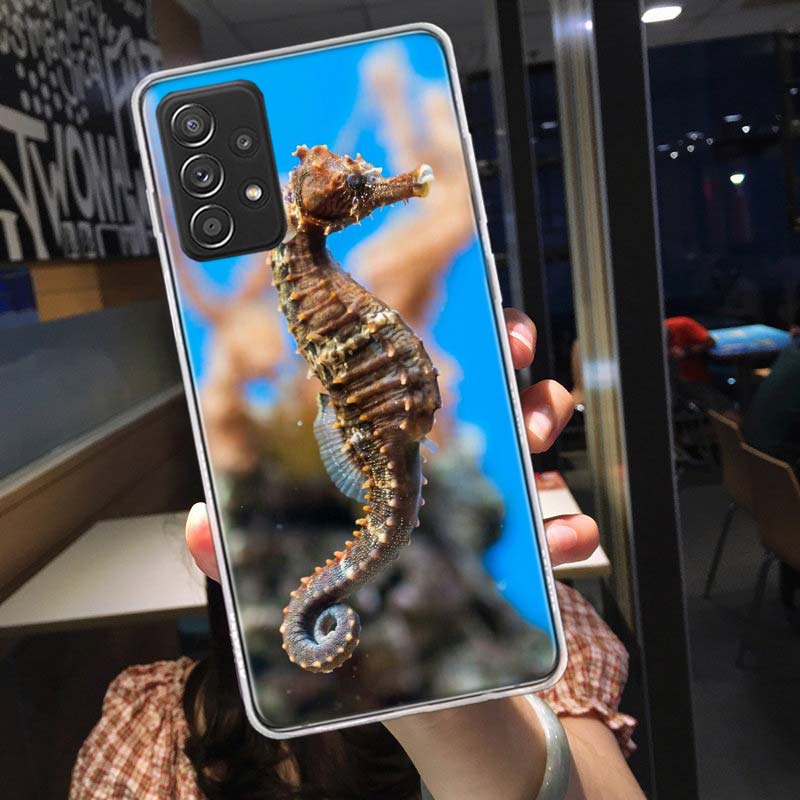Seahorse Underwater Fantasy Phone Case for Samsung A54 A57 A37 A17 A14 A15 A12 A24 A34 A55 A35 A25 A52S A07 A05S A04S A22 A32 A7