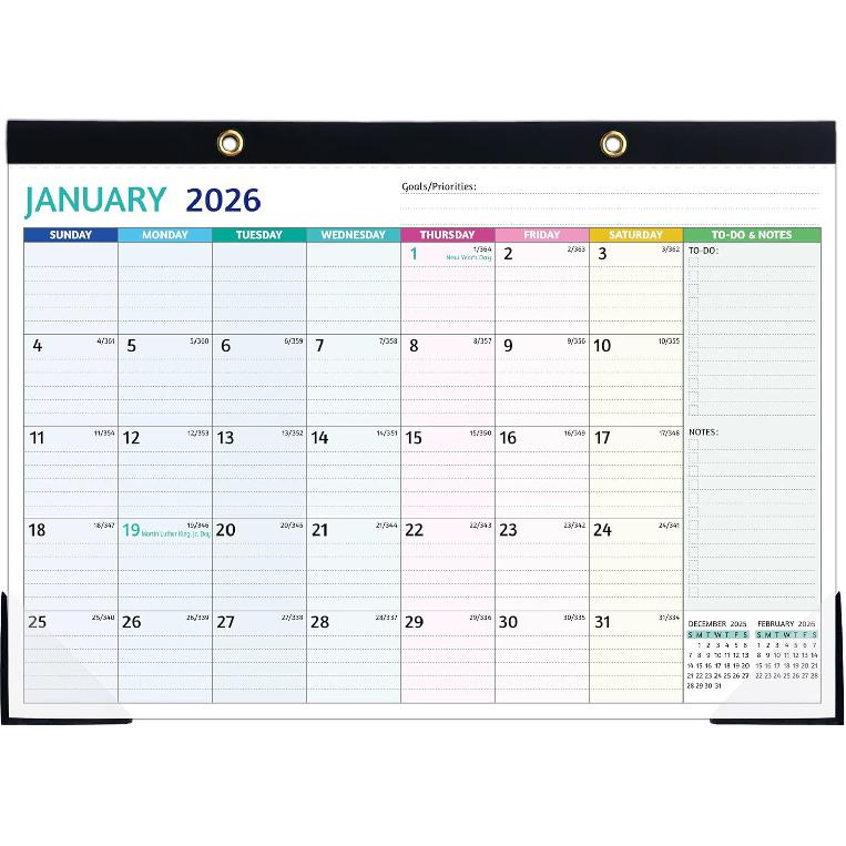 2026 Desk Calendar – Jan 2026 – Dec 2026, Large Desk Calendar 2026, 14.6’’ x 11.5’’, 2026 Desk/Wall Calendar with To-do Lists, Desk Pad,