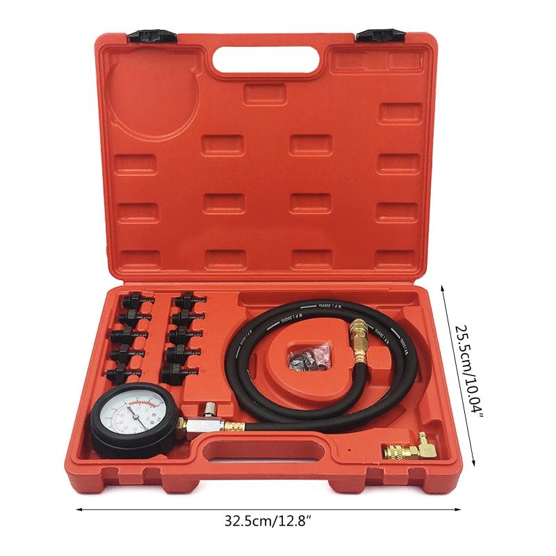Oil Pressure Tester Kit Professional Oil Pressure Gauge Tool for Engine Diagnostic Test with Hose Adapters & Carry for C