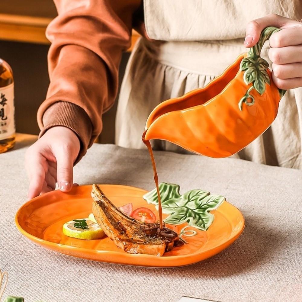 Deep Plates Dinner Plates Halloween Theme Soup Bowls Ceramic Pumpkin Bowl Holiday Decoration