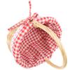 Wicker Storage Basket Red Plaid Linen Inner Handmade Fruit Vegetable Bread Storage Serving Picnic Basket Wedding Housewarming