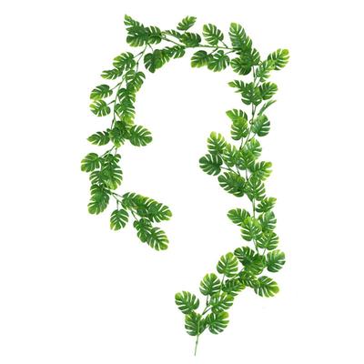 1 Stück Kunstpflanzen, 1,8 m, Monstera-Blattrank, Kunstpflanze, Kunstpflanzen, Kunststoff-Hängeranke, künstliche Monstera-Ranke, künstliche hängende Grünpflanzen, Innendekoration