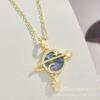 Design Planet Necklace Women'S High Sense Personality Versatile Micro-Inlaid Pendant Collarbone Chain Necklace