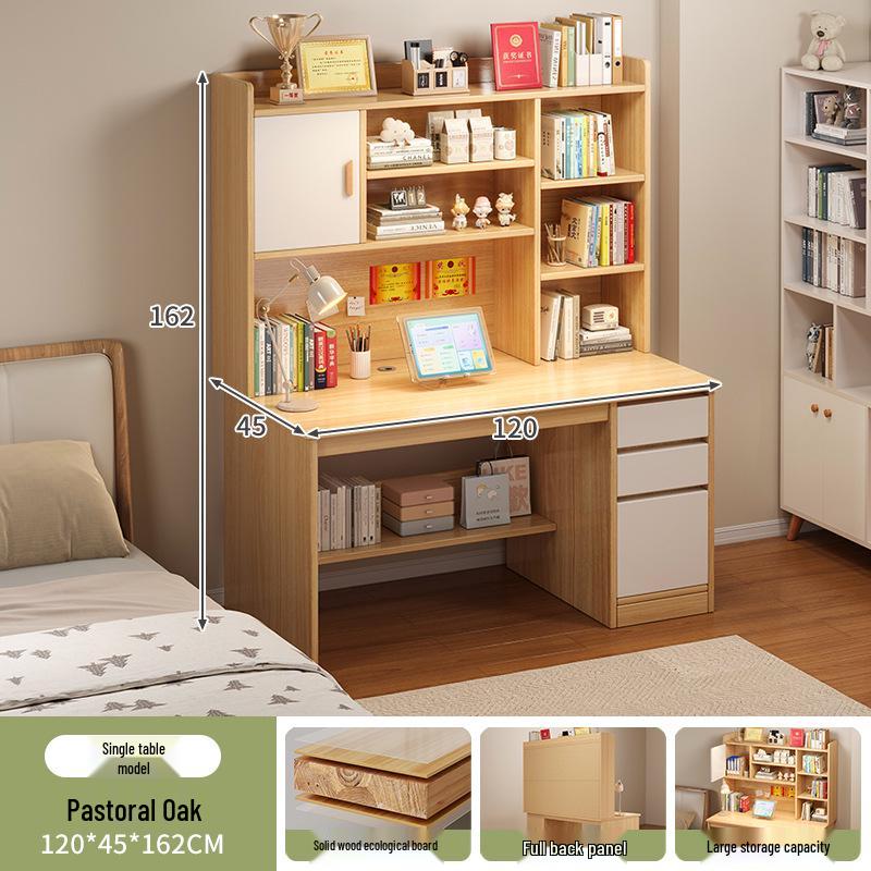 Modern Computer Desk with Bookshelf & Storage for Home, Office, Bedroom & Study Room
