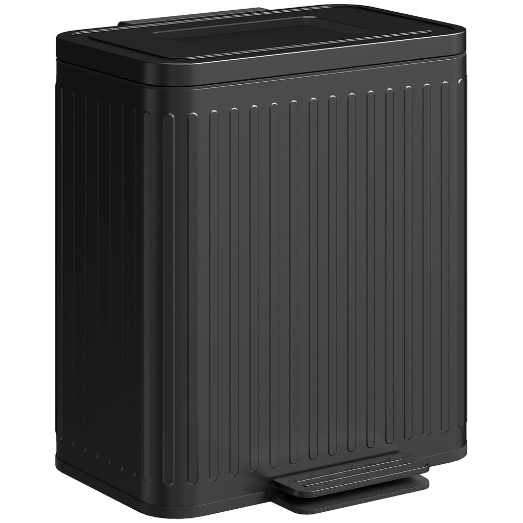40L Dual Compartment Rubbish Bin, with Soft-Close Lid - Black