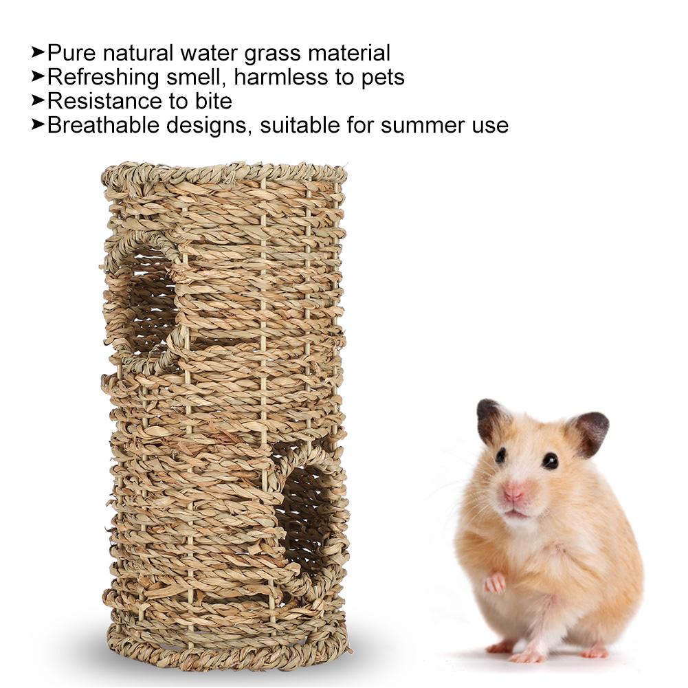Summer Breathable Hamster Tunnel Grass Squirrels Chinchilla Pet Nest House Accessory