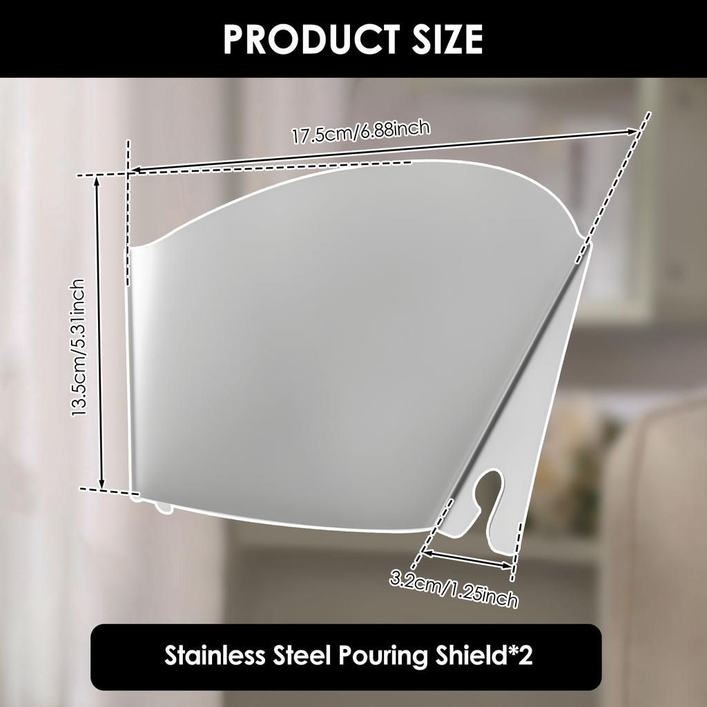 Stainless Steel Pouring Guard Leak Proof Side Wing Splatter Guard Easy To Clean Pouring Chute Accessory Easy To Use for Kitchen