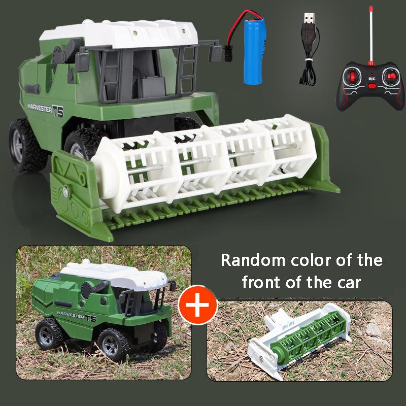 RC Harvester Tractor Truck Model Pusher Simulation Farmer Vehicle With Led Light And Sound Engineering Vehicle Toys Kids Gifts