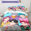3pcs KPop Demon Hunters SAJA BOYS3 Design Cover Set - HD Printed Bedding with 1 Cover and 2 Pillowcases - Perfect for Home and Dorm Decor