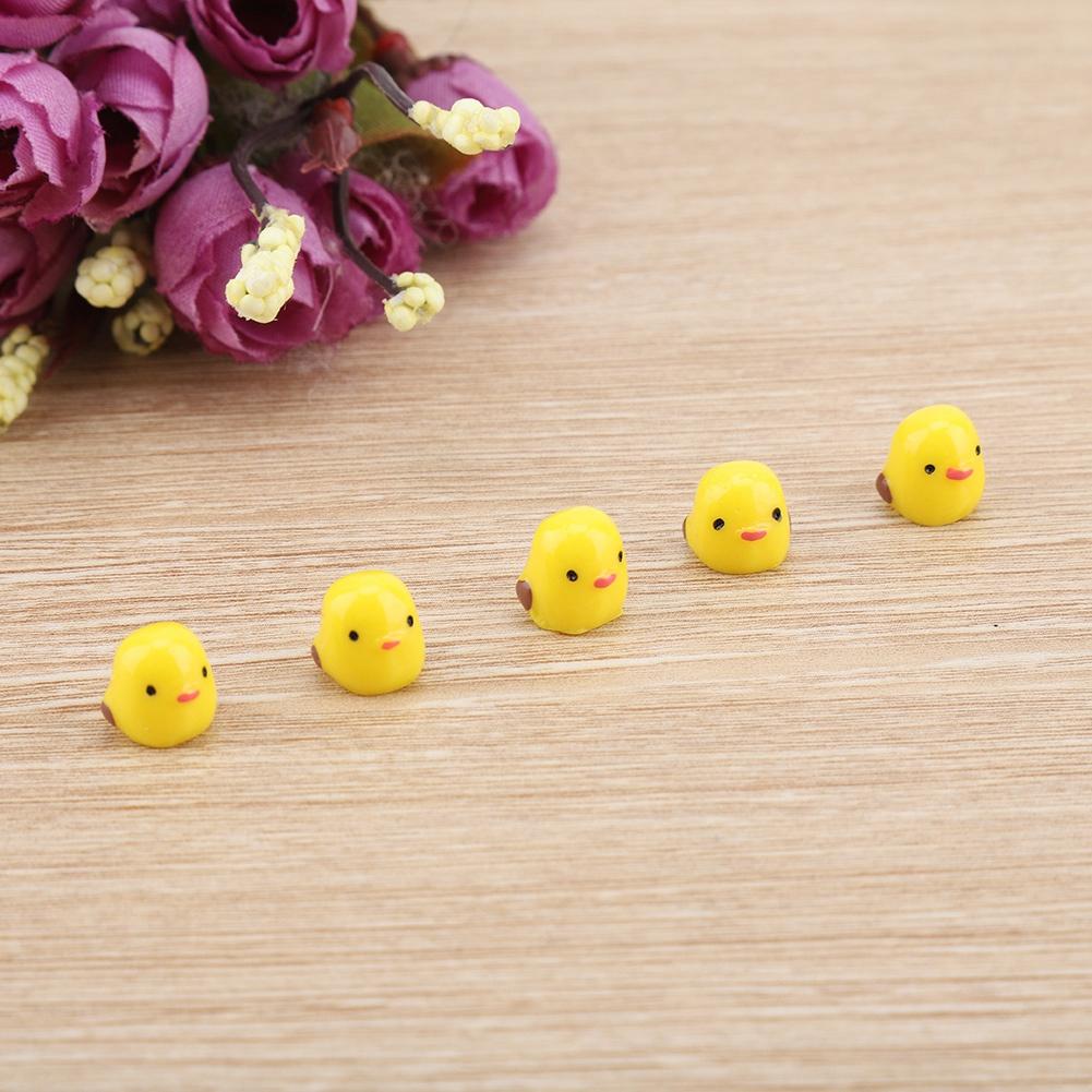 20pcs Miniature Yellow Chicken Micro  Garden Landscape Ornaments Doll House Decorations