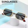 Gradient Unisex Polarized Sunglasses Indian Style Anti-UV Glasses Double-bar Square Sunnies  Party