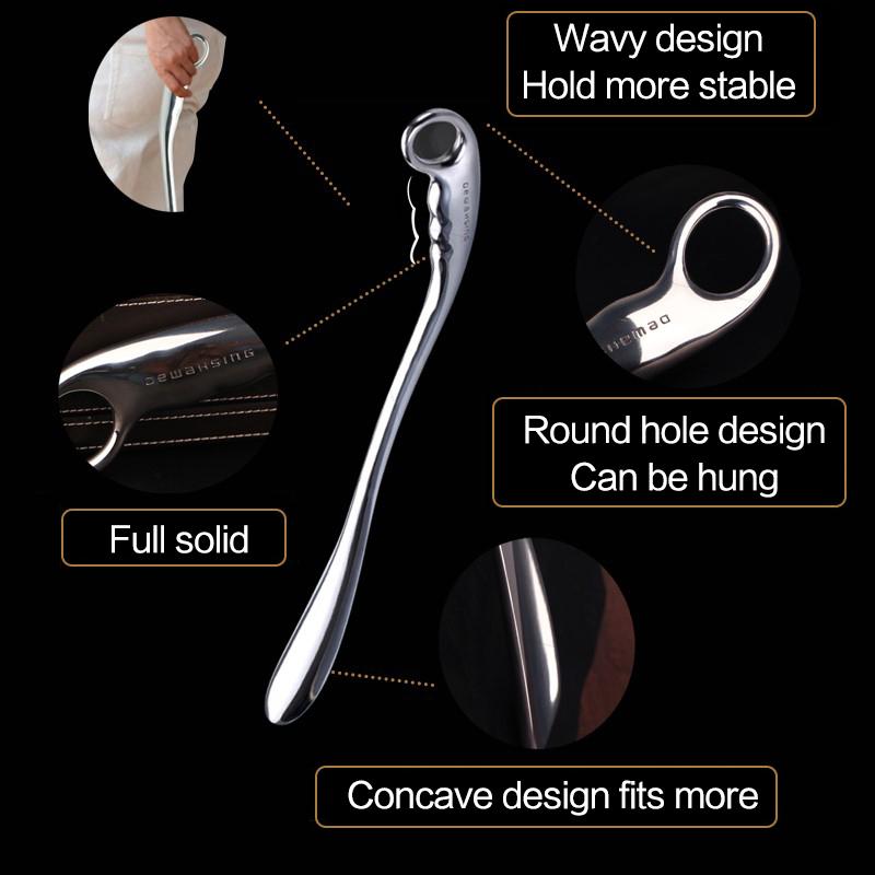 Professionelle Metallschuhlöffel Langer Griff 52cm Länge Legierung Für Bequemes Anziehen Schuhanzieher Leder Hoher Absatz Hängender Löffel