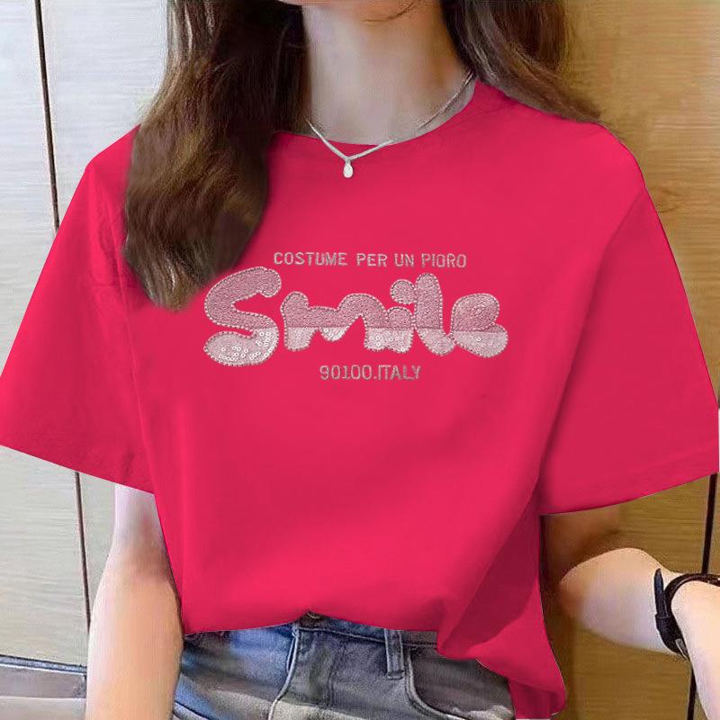 VEZFAA Damenmode Casual Sommer Frühling Kurzarm O-Ausschnitt Blusen & Hemden