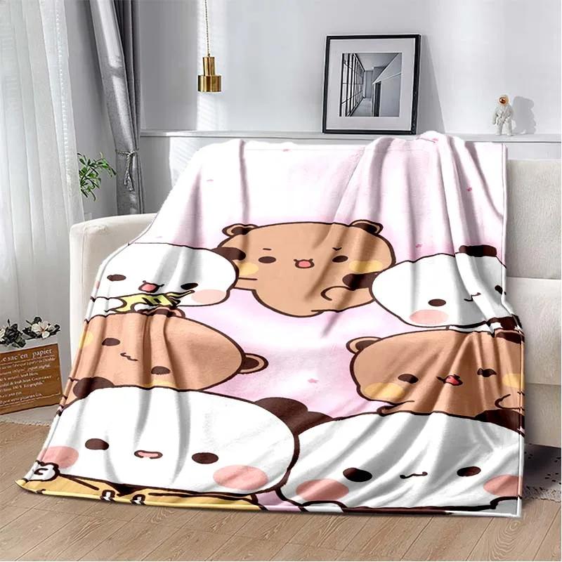 HD Cartoon Printed Bear Dad Blanket Cute Cloth Dudu Series Children's Warm Flannel Soft and Comfortable Home Bed Warm Gift