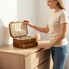 Lockable Jewelry Box Large Capacity Wooden Band Slots for Bedroom