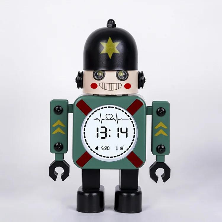 Robot Alarm Clock Smart Clock Led Student Gift Creative Boy Mechanical Electronic Digital New Multi-function Alarm Clock