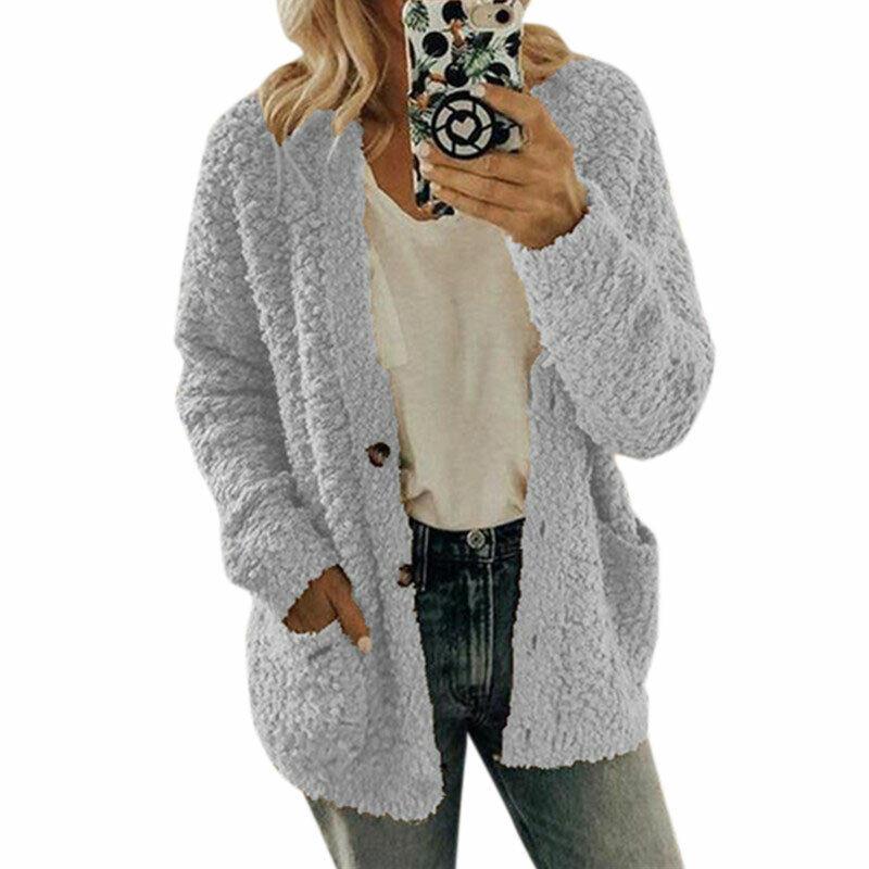 Cozy Plus Size Women Bear Coat Fleece Jacket Perfect For Chilly Autumn Days