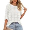 Neuer Sommer Damen Rundhals Hohl Sonnenschutzkleidung Gestrickter Pullover Bluse