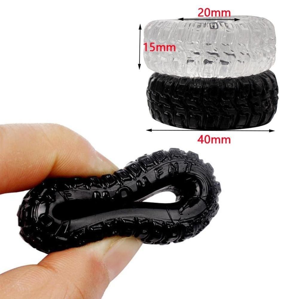 Two Pack Silicone Black Clear Delay Orgasm Men Sex Toys Set  Rings