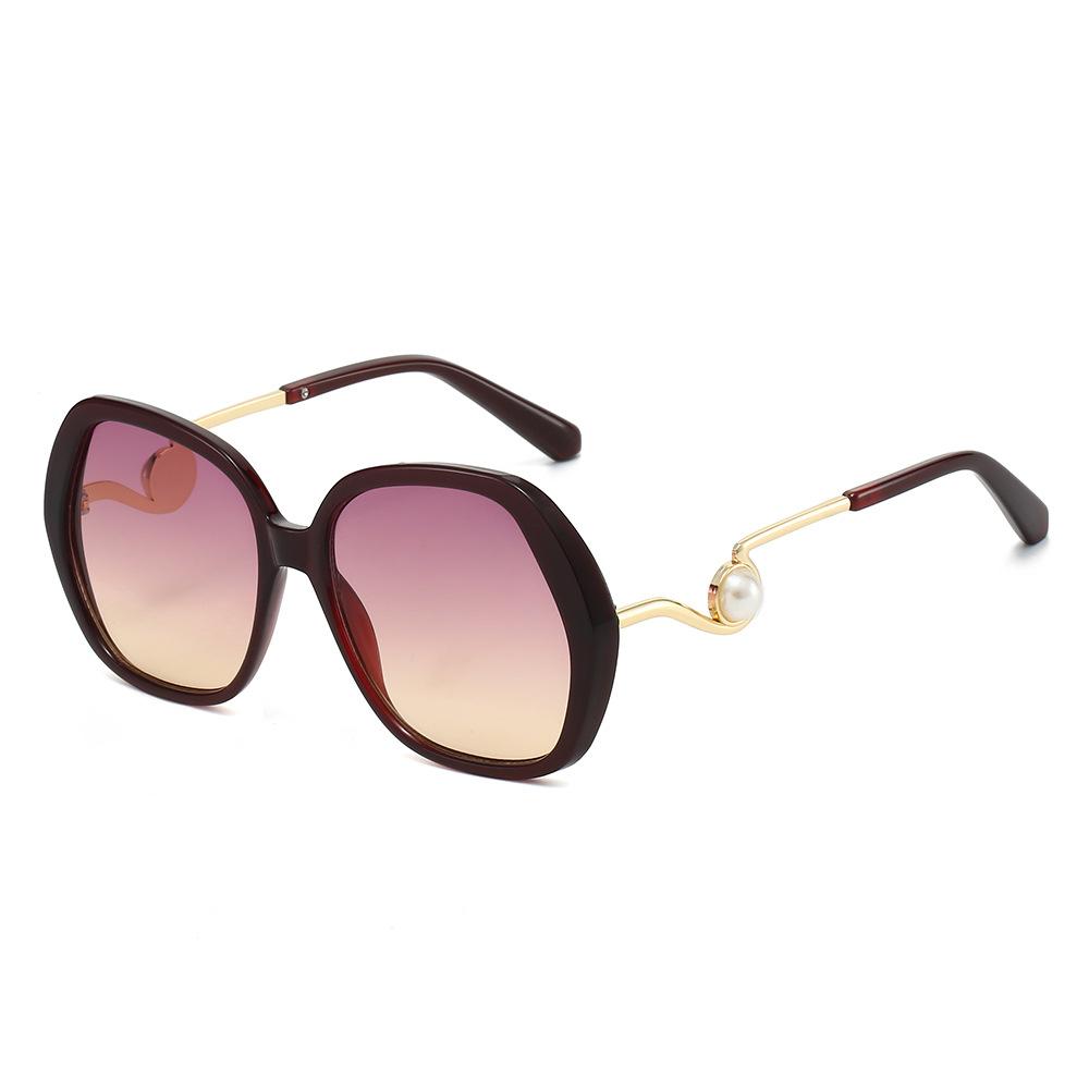 Cool Square Sunglasses, Large Frame Sunglasses for Driving and Fishing, UV Protection, Pearl Sunglasses