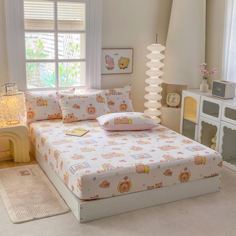 2026 Cartoon Fitted Bed Sheet - Four Seasons, Non-slip Dormitory Mattress Cover