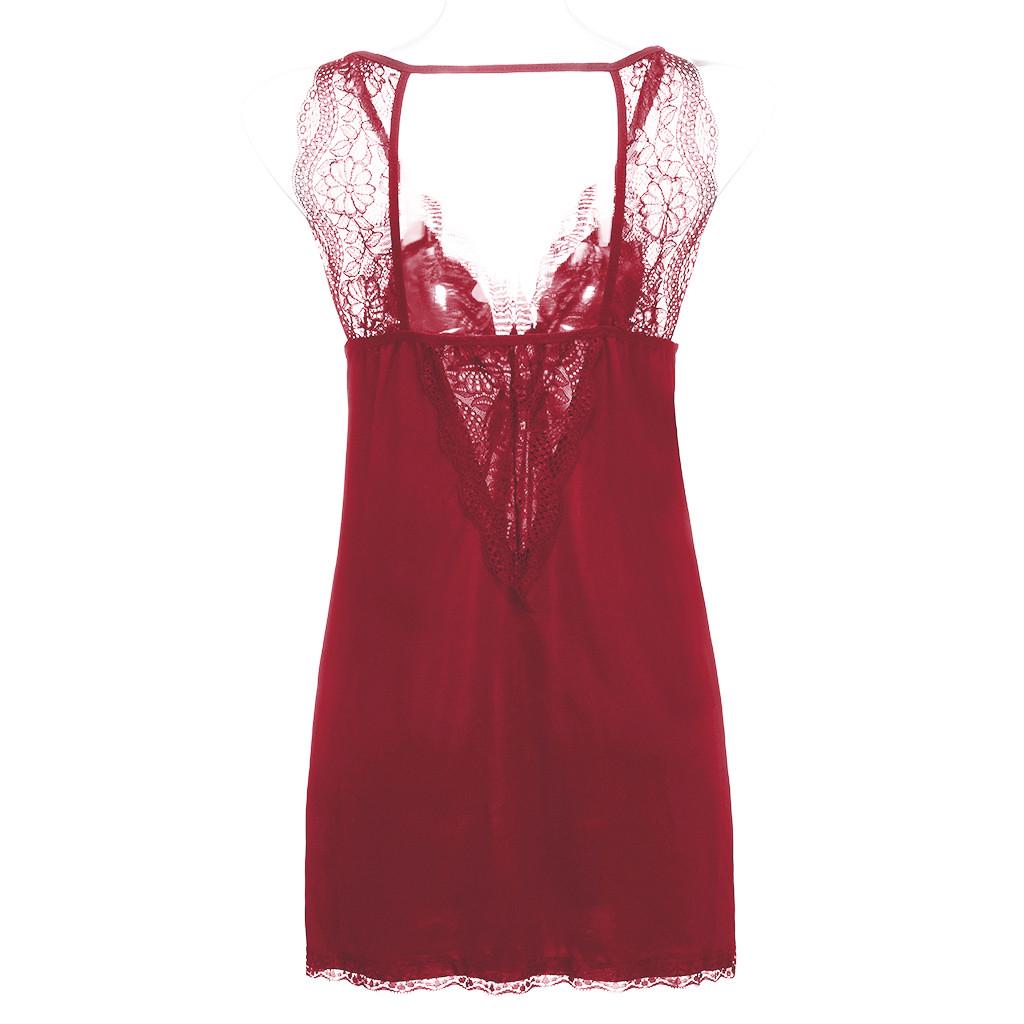 Women's Sleepwear  Strap Nightgown V Neck Chemise Lace Lingerie Underwear