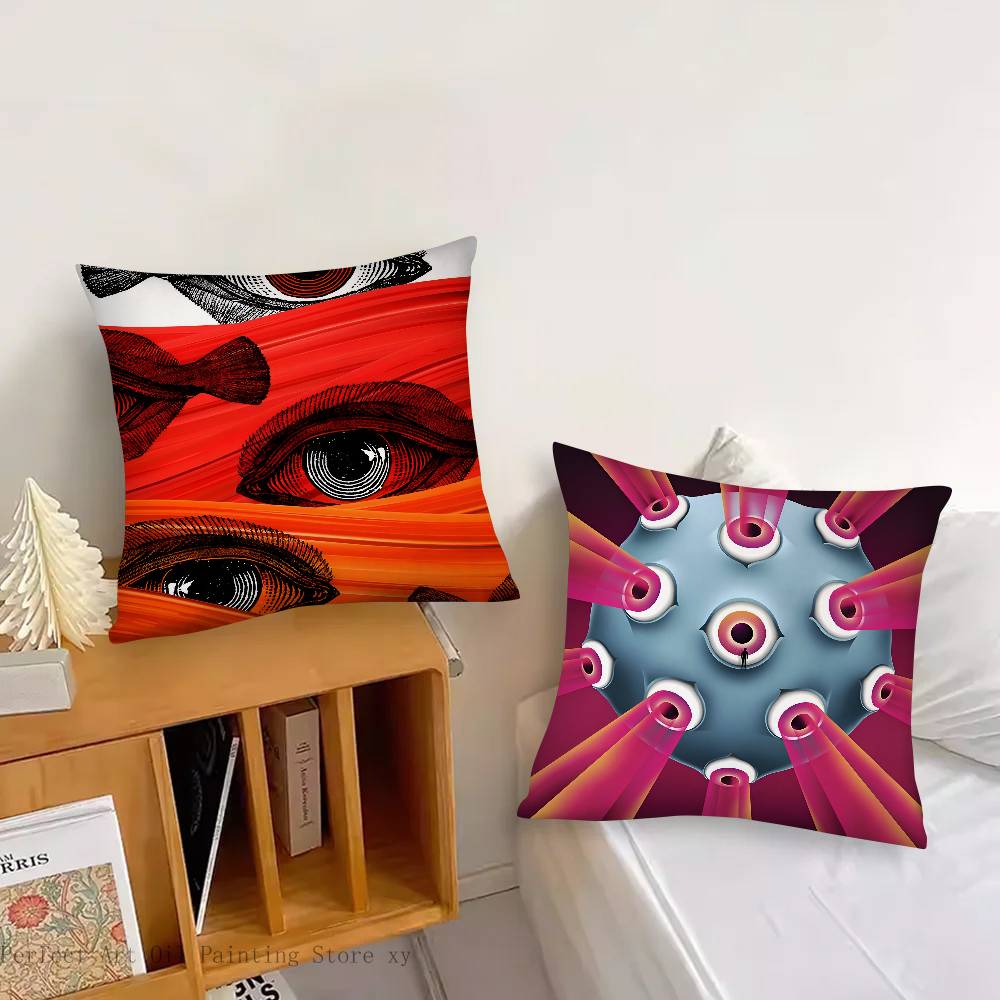 Abstract Eye Shapes Hand Moon Pillow Case Square Pillow Bedroom Sofa Leisure Comfort Cushion Car Living Room Home Decoration