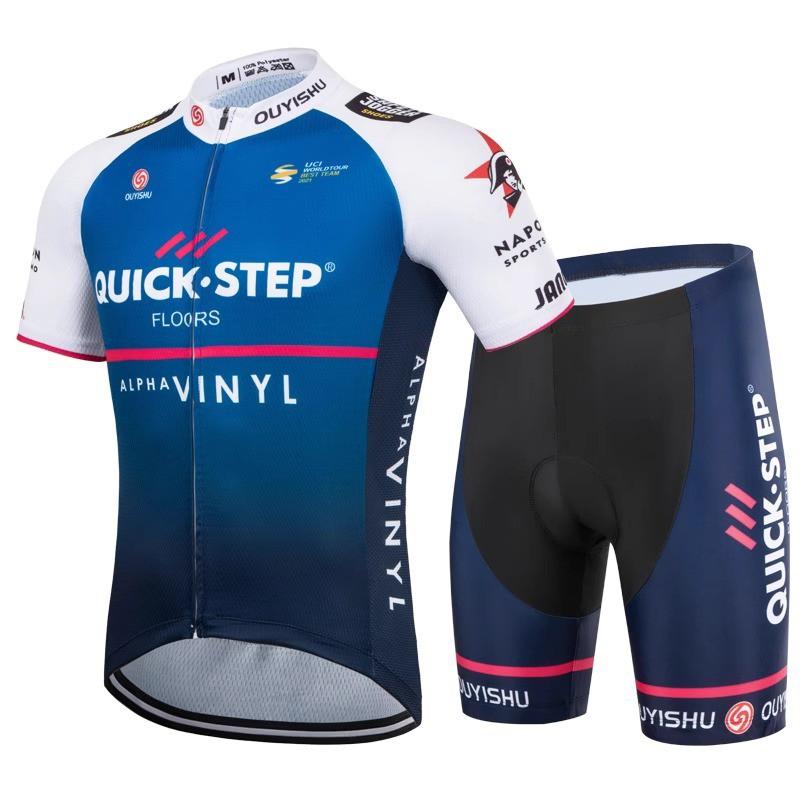 Mens Cycling Jersey Set Short Sleeve Quick Dry Breathable With Gel Pad Road Bike Riding Club Wear