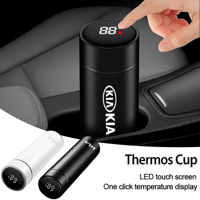 Car Logo Thermos Leakproof Cup Portable Bottle Auto Accessories For Kia Sportage Ceed Picanto Rio Niro Morning K7 K5 K8 XCeed K9