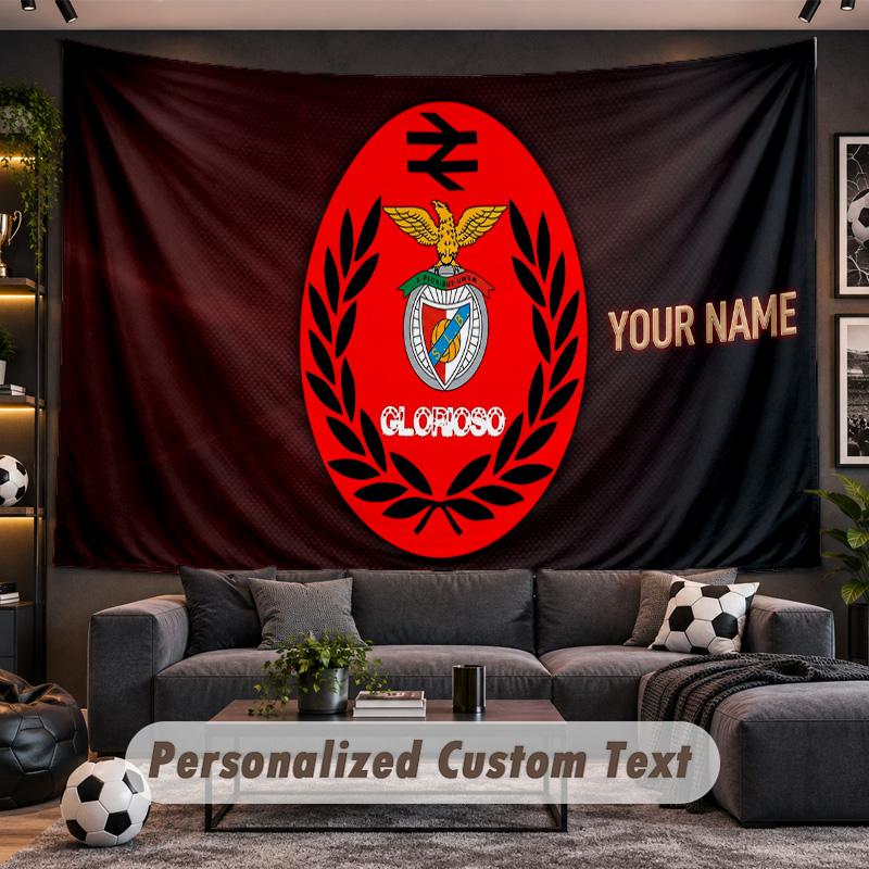 Benfica FC Personalized Tapestry Support Custom Name, Wall Art Home Decoration