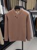 Men's Korean Style Knit Sweater with Velvet Lining - Autumn/Winter Warmth