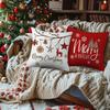 Classic Christmas Festive Elements Versatile Pillow Cover Tree Snow Pattern For Home Party Daily Use