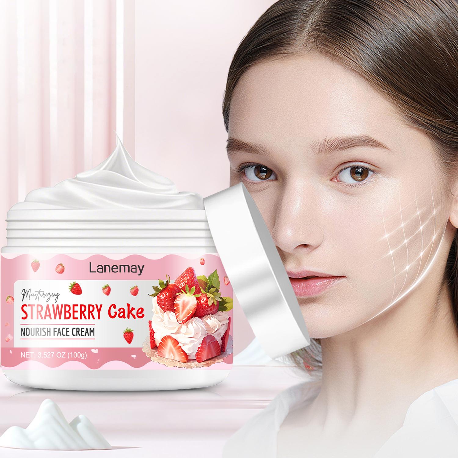 

Крем для лица Strawberry Cake Nourish - Глубоко увлажняющий и питательный для лица - Подходит для всех типов кожи, 100 мл