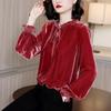 Shirt Women's Spring New Design Sense Retro Korean Version Loose Bottoming Shirt Top