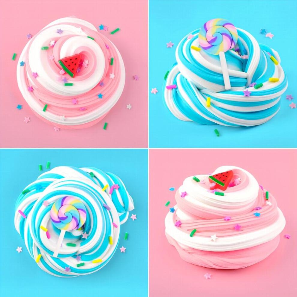 2pcs Cotton Mud Set 1pc And Slime 1pc Pink And Slime