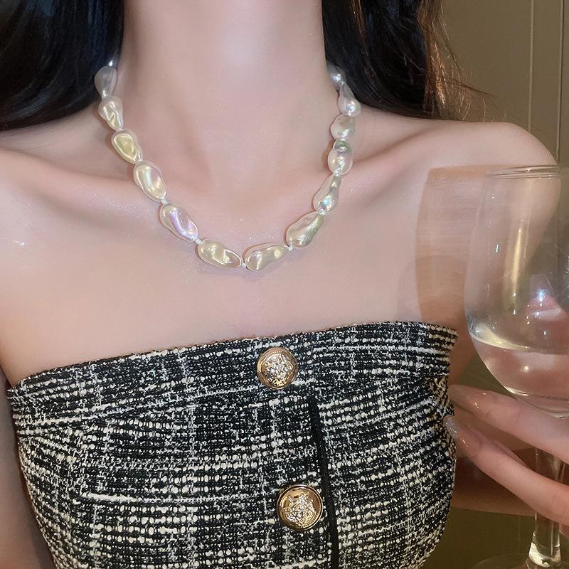 Silver Needle Vintage Pearl and Rhinestone Flower Earrings - French High-End Niche Court Style